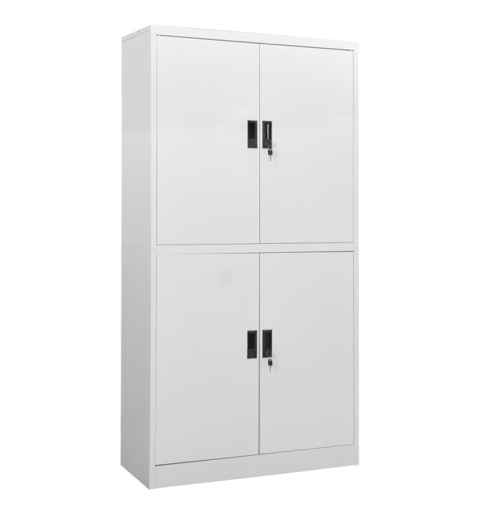 Armoire de bureau Gris clair 90x40x180 cm Acier | Mobilier & Déco