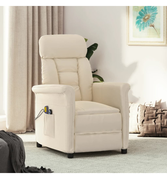 Fauteuil électrique de massage Beige microfibre | Mobilier & Déco