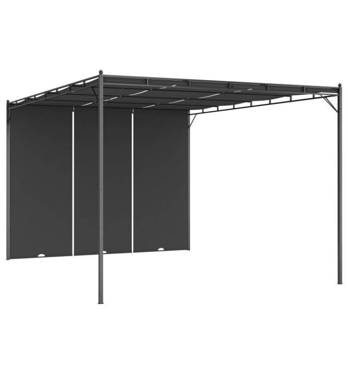 Belvédère de jardin avec rideau latéral 4x3x2,25 m Anthracite | Mobilier & Déco