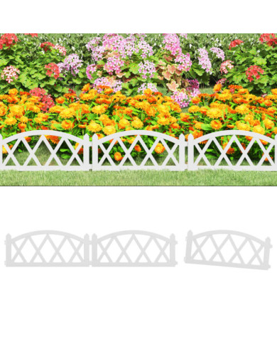 Bordures de pelouse 17 pcs Blanc 10 m PP | Mobilier & Déco
