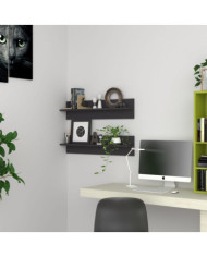 Étagères murales 2 pcs gris 80x11,5x18 cm bois d'ingénierie | Mobilier & Déco