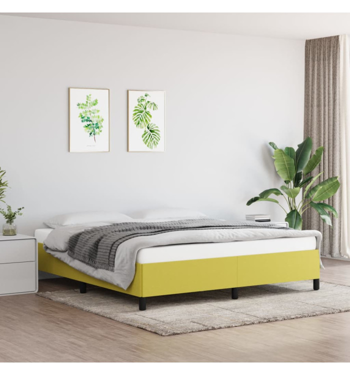 Cadre de lit sans matelas vert 160x200 cm tissu | Mobilier & Déco