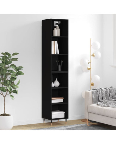 Buffet haut Noir 34,5x32,5x180 cm Bois d'ingénierie | Mobilier & Déco
