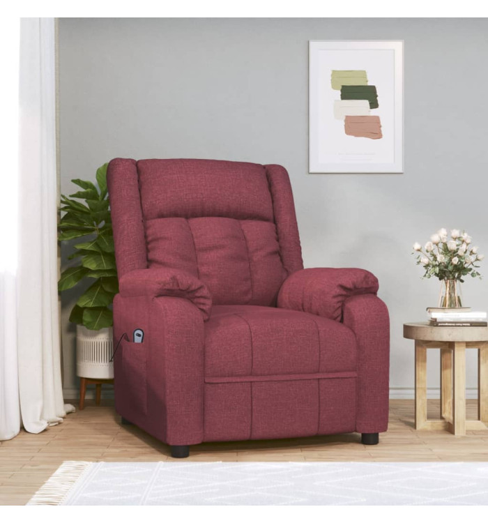 Fauteuil inclinable électrique Rouge bordeaux Tissu | Mobilier & Déco