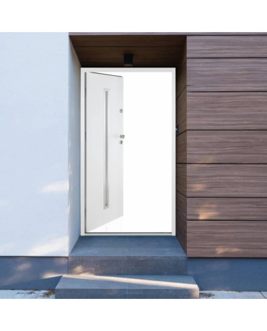 Porte d'entrée blanc 110x207,5 cm aluminium | Mobilier & Déco