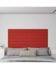 Panneaux muraux 12 pcs Bordeaux 90x15 cm Similicuir 1,62 m² | Mobilier & Déco