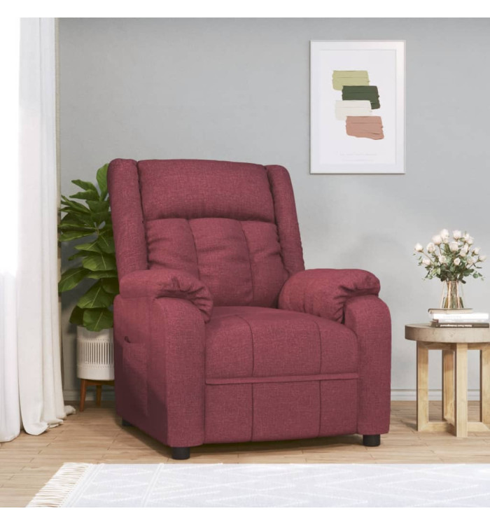 Fauteuil inclinable Rouge bordeaux Tissu | Mobilier & Déco