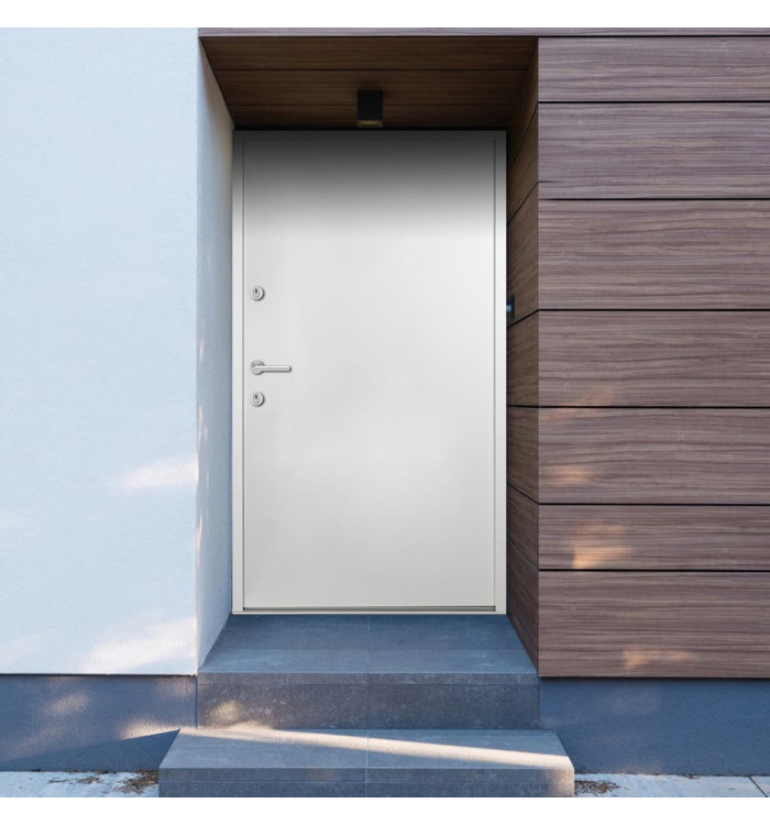 Porte d'entrée Aluminium Blanc 90x200 cm | Mobilier & Déco