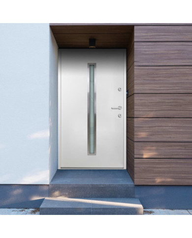 Porte d'entrée Aluminium Blanc 90x200 cm | Mobilier & Déco
