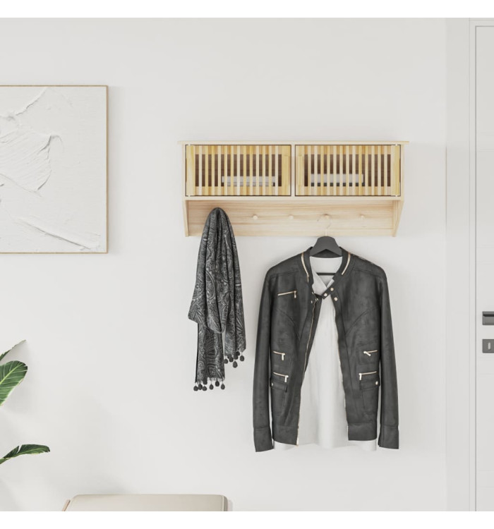 Armoire murale et crochets 80x24x35,5 cm bois d'ingénierie | Mobilier & Déco