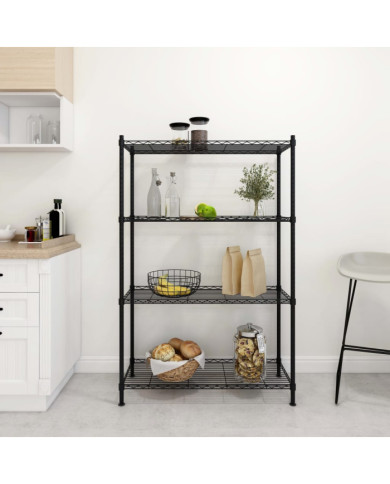 Étagère de rangement 4 niveaux 90x35x137 cm Noir 200 kg | Mobilier & Déco