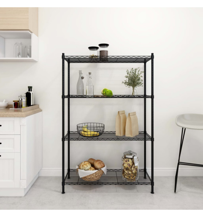 Étagère de rangement 4 niveaux 90x35x137 cm Noir 200 kg | Mobilier & Déco