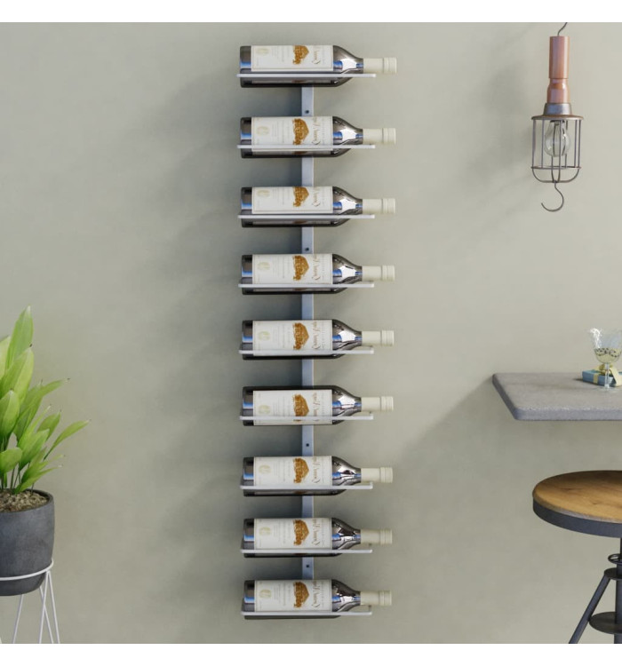 Casier à vin mural pour 9 bouteilles Blanc Fer | Mobilier & Déco