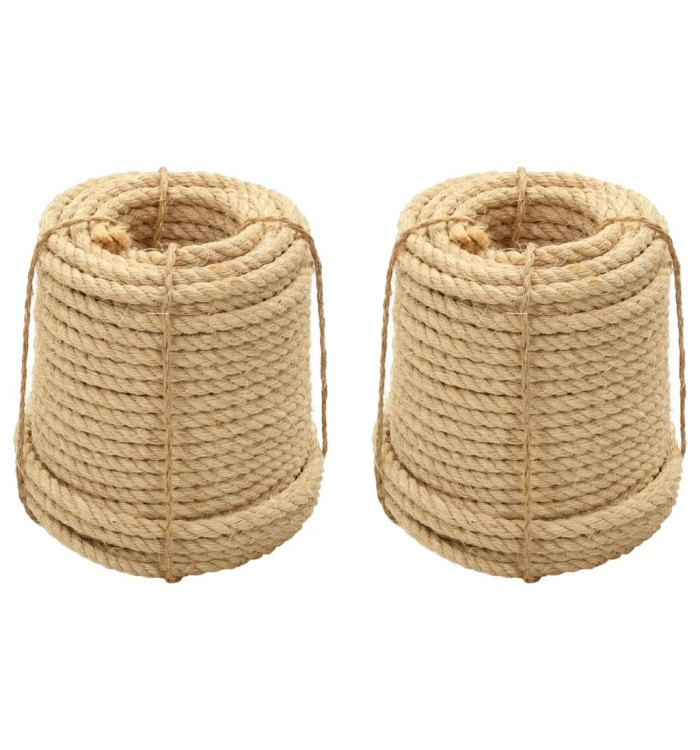 Cordes en sisal 2 pcs 12 mm 250 m | Mobilier & Déco