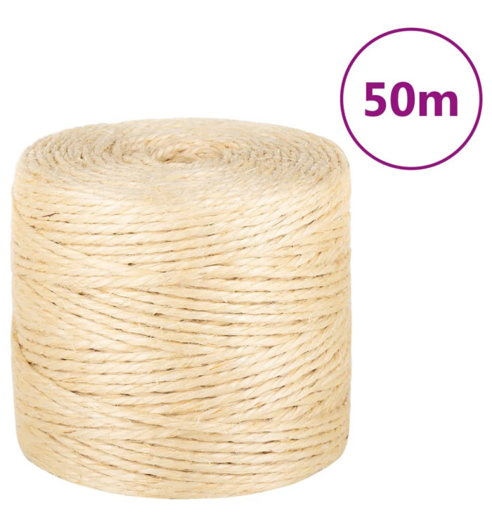 Corde 100 % en sisal 4 mm 50 m | Mobilier & Déco