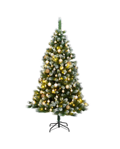 Sapin de Noël artificiel articulé 300 LED et boules 240 cm | Mobilier & Déco