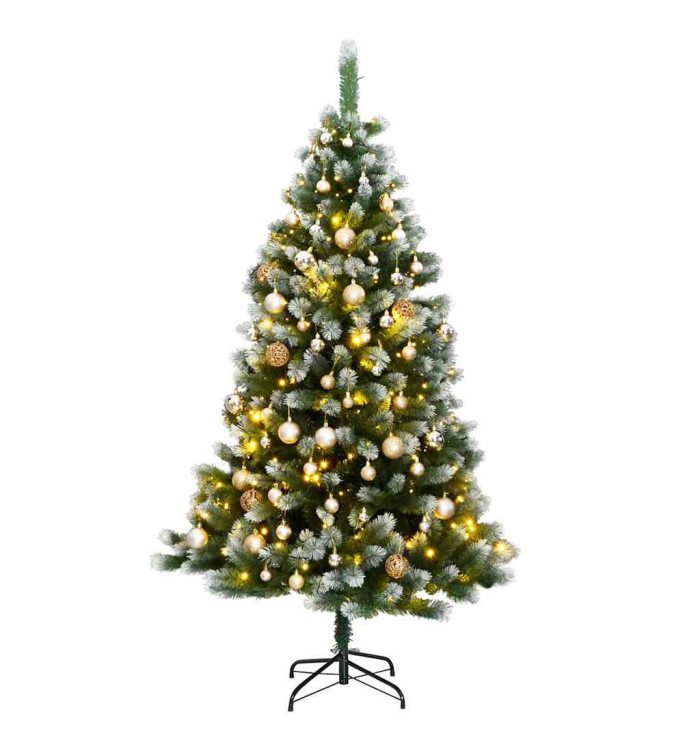 Sapin de Noël artificiel articulé 300 LED et boules 240 cm | Mobilier & Déco