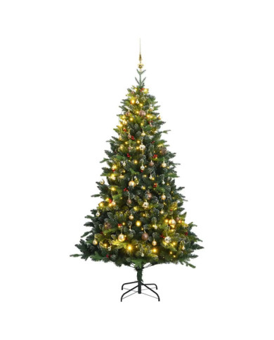 Sapin de Noël artificiel articulé 300 LED et boules 240 cm | Mobilier & Déco