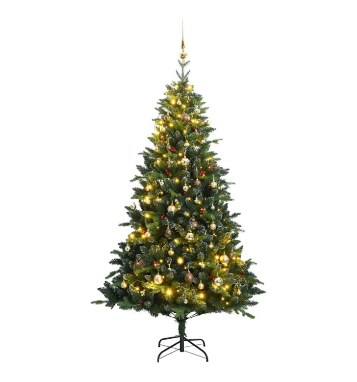 Sapin de Noël artificiel articulé 300 LED et boules 240 cm | Mobilier & Déco