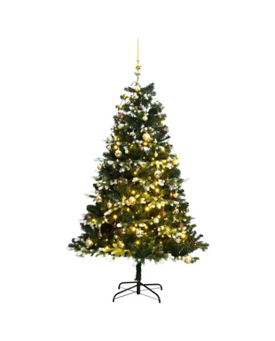 Sapin de Noël artificiel articulé 300 LED et boules 240 cm | Mobilier & Déco