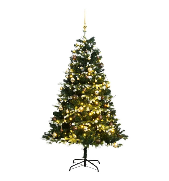 Sapin de Noël artificiel articulé 300 LED et boules 240 cm | Mobilier & Déco
