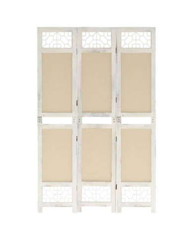 Cloison de séparation 3 panneaux Crème 105x165 cm Tissu | Mobilier & Déco