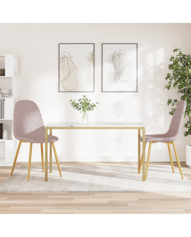 Chaises à manger lot de 2 Rose Velours | Mobilier & Déco