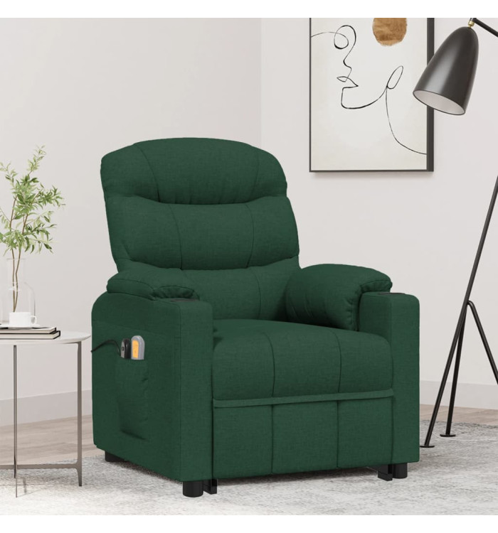 Fauteuil de massage Vert foncé Tissu | Mobilier & Déco
