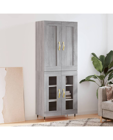 Buffet haut Sonoma gris 69,5x34x180 cm Bois d'ingénierie | Mobilier & Déco