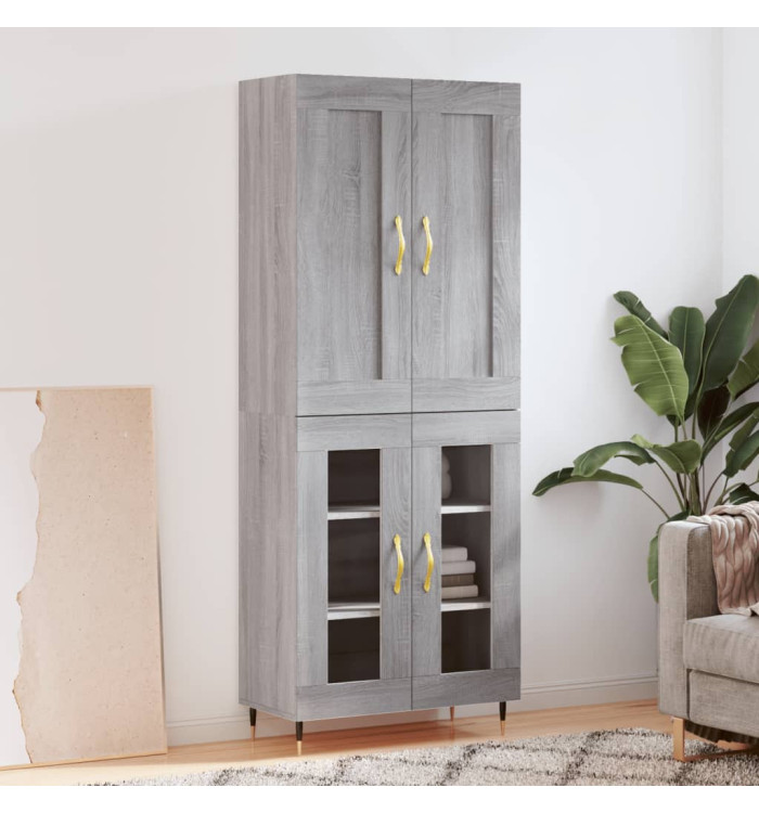Buffet haut Sonoma gris 69,5x34x180 cm Bois d'ingénierie | Mobilier & Déco