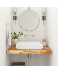 Comptoir de salle de bain 80x60x3,8 cm rectangulaire acacia | Mobilier & Déco