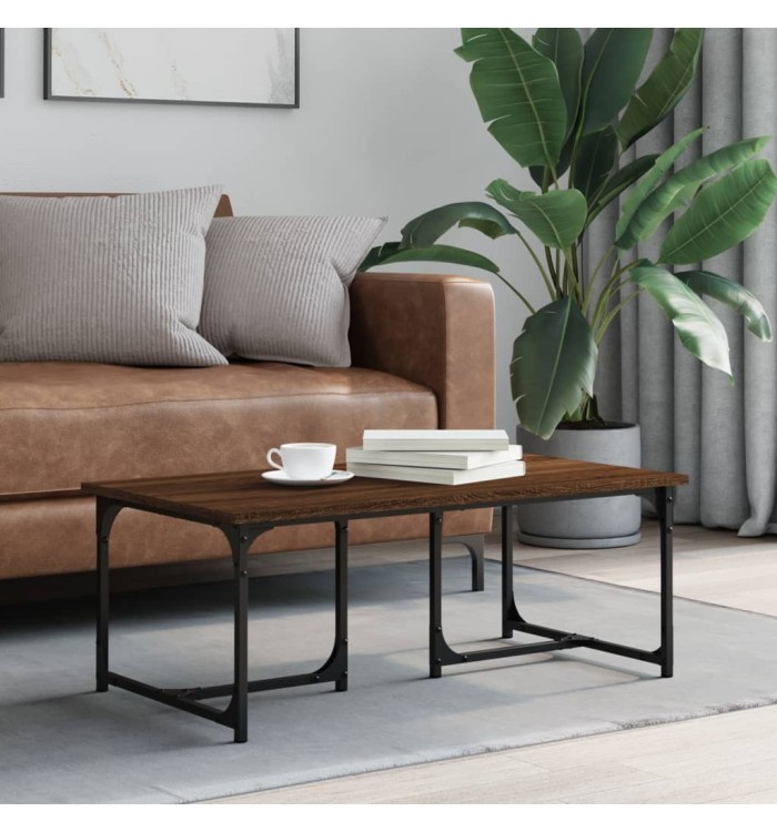Table basse Chêne marron 90x50x35 cm Bois d'ingénierie | Mobilier & Déco