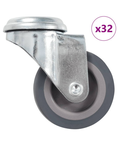 32 pcs Roulettes pivotantes à trou de boulon 50 mm | Mobilier & Déco
