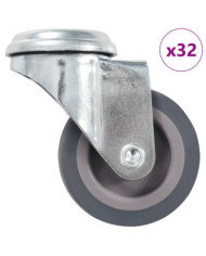 32 pcs Roulettes pivotantes à trou de boulon 50 mm | Mobilier & Déco