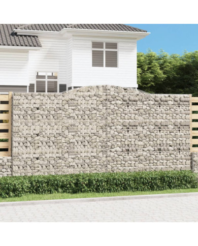 Paniers à gabions arqués 25 pcs 400x50x200/220 cm Fer galvanisé | Mobilier & Déco