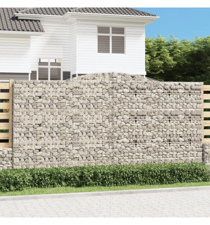 Paniers à gabions arqués 25 pcs 400x50x200/220 cm Fer galvanisé | Mobilier & Déco
