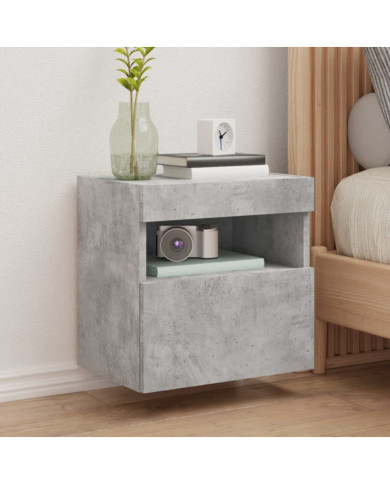 Meubles TV muraux et lumières LED 2pcs gris béton 40x30x40 cm | Mobilier & Déco