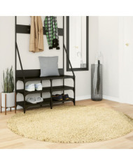 Tapis shaggy PAMPLONA poils longs moderne doré Ø 160 cm | Mobilier & Déco