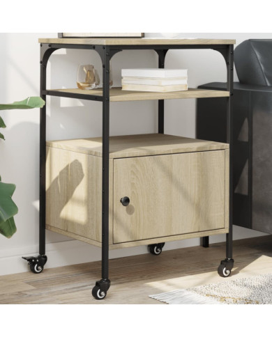 Support d'imprimante à 3 niveaux chêne sonoma 50x40x76 cm | Mobilier & Déco