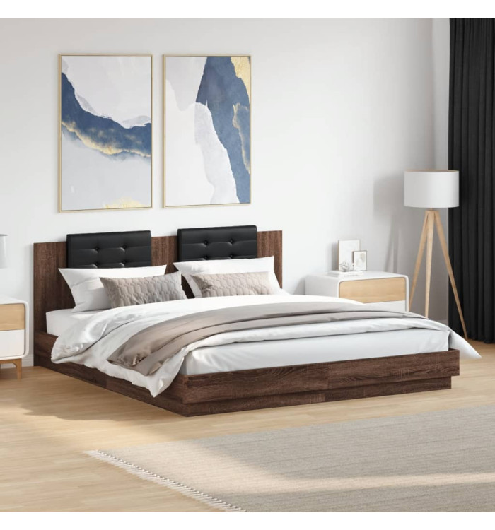 Cadre de lit sans matelas chêne marron 200x200 cm | Mobilier & Déco