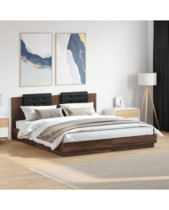 Cadre de lit sans matelas chêne marron 200x200 cm | Mobilier & Déco