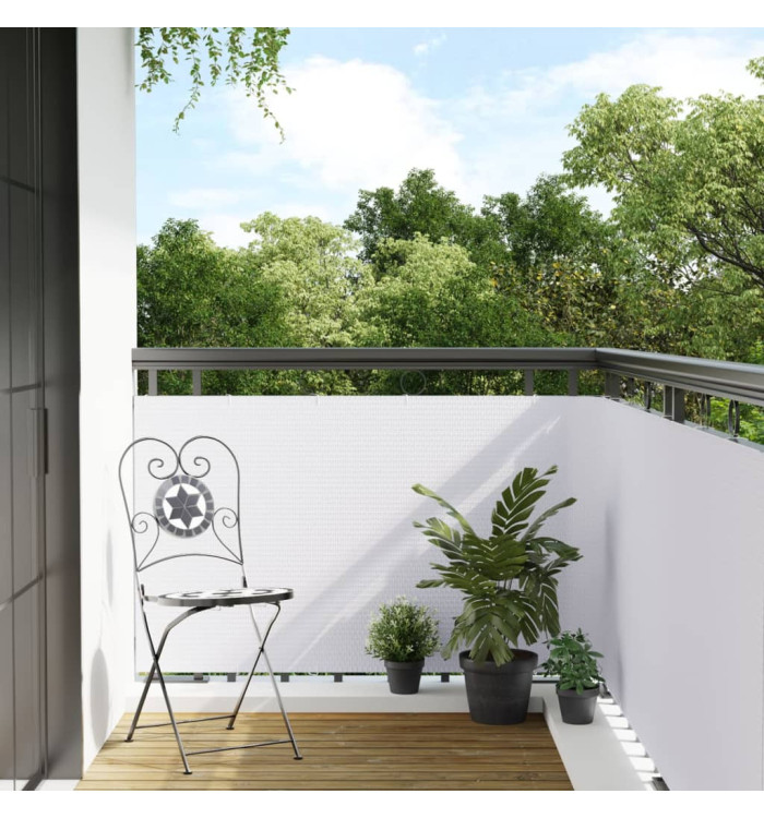 Paravent de balcon blanc 300x90 cm résine tressée | Mobilier & Déco