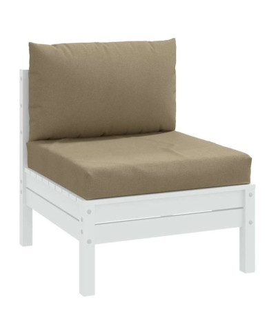 Coussins de palette lot de 2 taupe mélangé tissu | Mobilier & Déco