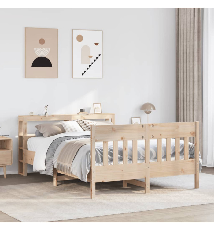 Cadre de lit sans matelas 140x200 cm bois massif de pin | Mobilier & Déco