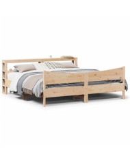 Cadre de lit avec tête de lit 200x200 cm Bois de pin massif | Mobilier & Déco