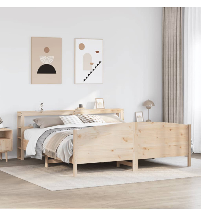 Cadre de lit sans matelas 200x200 cm bois massif de pin | Mobilier & Déco