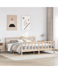 Cadre de lit sans matelas 200x200 cm bois massif de pin | Mobilier & Déco