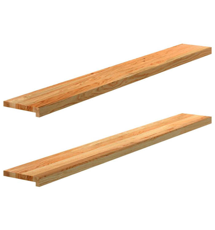 Appuis de fenêtre 2 pcs marron clair bois de chêne massif | Mobilier & Déco