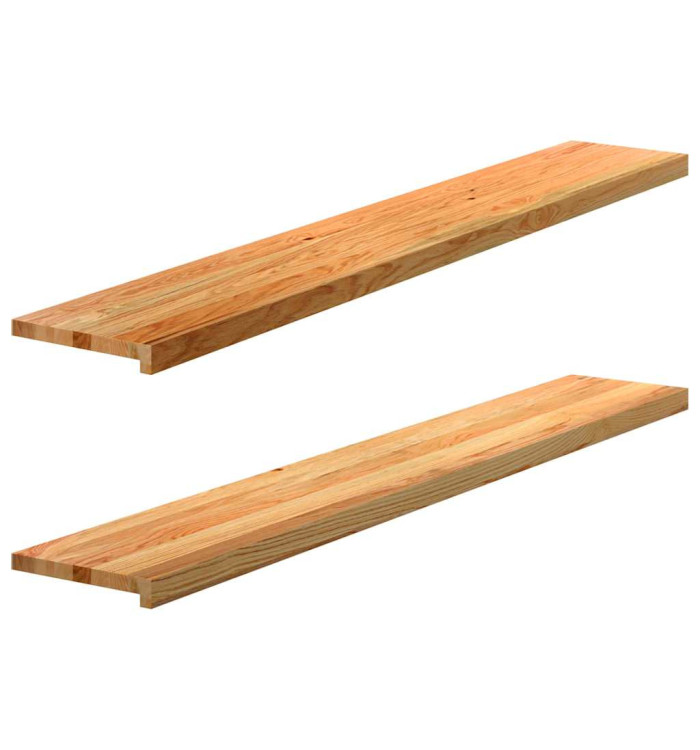 Appuis de fenêtre 2 pcs marron clair bois de chêne massif | Mobilier & Déco