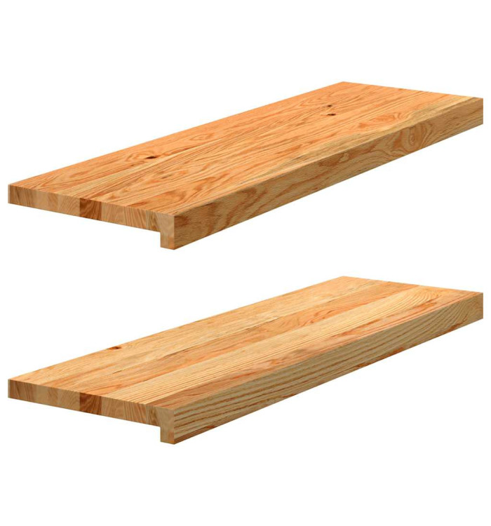 Appuis de fenêtre 2 pcs marron clair bois de chêne massif | Mobilier & Déco